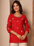 Mirror-Work Kurti in Premium Rayon – Pehnava short kurti Collection